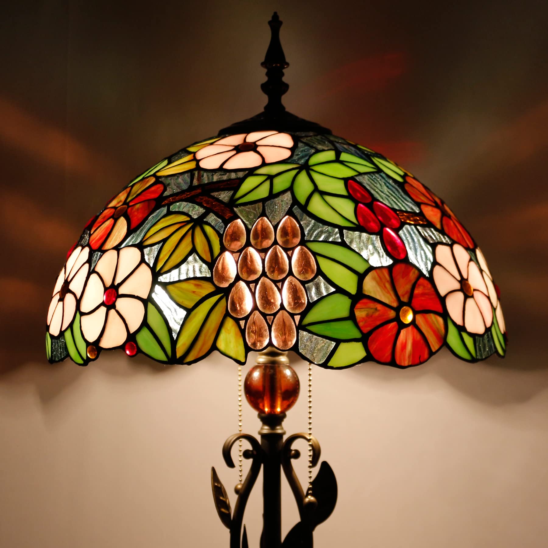 フロアスタンド Antique. Lamp shade WERFACTORY Tiffany Floor Lamp Serenity Victorian Stained